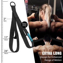 Vulken Tricep Rope Attachment. 24 Inch,17 Inch Two Lengths Built in One Pull Down Rope. Triceps Extension Straps Fitness Equipment. Home Workout Handles for Resistance Bands, S
