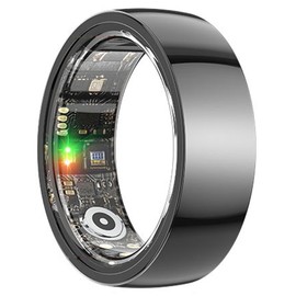 Smart Ring, Fitness Ring, Bluetooth Ring, Ceramic, Health Management, H-R/B-P/SP-O2 Saturation, Sleep Data Monitor, Activity Tracker, Pedometer, Calories Burned, Distance, Waterproof, Remote Camera