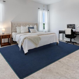 Royal Blue Rugs for Living Room, Minimalist Area Rugs 4x6, Soft Memory-Foam Rugs for Bedroom, Thicked Rugs for Men Boys Girls Kids Nursery Room, Washable Dorm Apartment Rug Floor Carpets