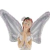 Theme Machine Christmas Tree Angel Decoration 23cm White with Glitter