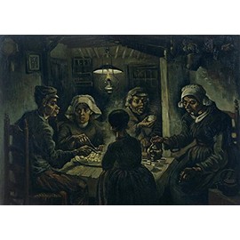The Potato Eaters - Vincent Von Gogh. Wall Decal - Peel & Stick, Removable (18" x 13")