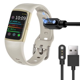 Blueshaweu Compatible with MorePro HM18 Charger, 2 Pin Magnetic USB Replacement Charging Compatible with MorePro HM18 2023 Fitness Trackers/FITVII HM18 Fitness Tracker (Black)