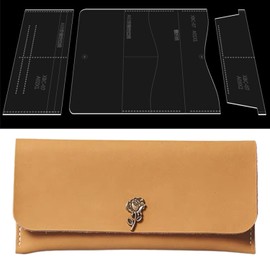 RIVEENY Acrylic Leather Patterns Templates Leather Templates Acrylic for Women's Leather Clutch Wallet Purse (XBC-07)
