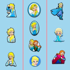 Zanerolan 40Pcs Princess Shoe Decoration Charms for Clog, Cartoon Princess Snowman Charms Accessories for Women Men