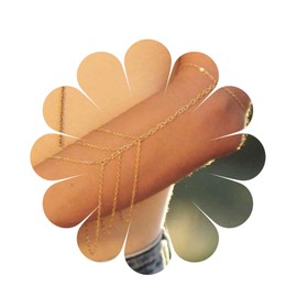 Aneneiceera Boho Tassel Upper Arm Cuff Pendant Bangles Multilayer Tassel Gold Bangle Open Cuff Delicate Bangle Bracelet Jewellery for Women and Girls, Metal