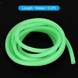 PATIKIL 3mm ID Glow Tube Deep Sea Fishing, 5Pcs 16.4 Ft/5M Soft Silicone Luminous Tube Angling Glow in The Dark Tubing Sleeve Fishing Tool for Fishing Rigs, Green