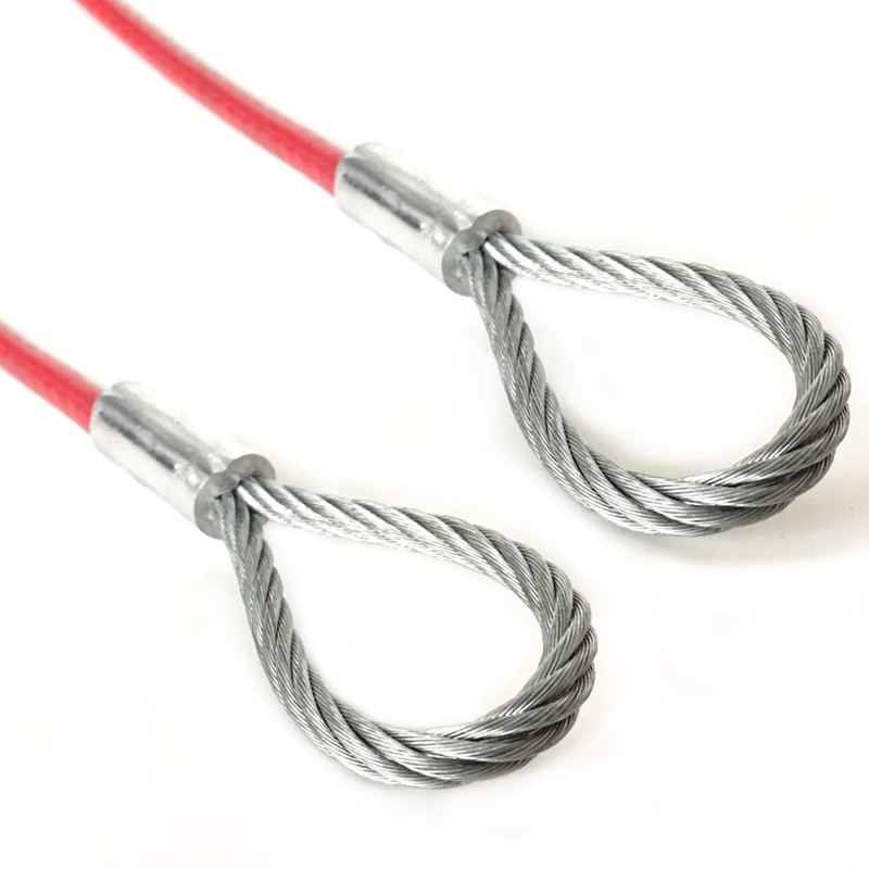 PSI, 1/4" Vinyl Coated Cable with Loops, 7x19 Braid, 3/16"