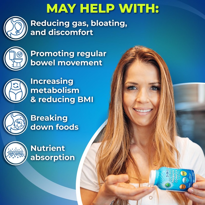 Probiotics with Digestive Enzymes and Prebiotic for Women and Men
