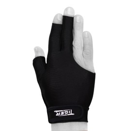 Tiger-X Billiard Glove - Black - for Right Hand by Tiger Products (Large)