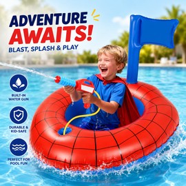 Kids’ Pool Float with Water Gun – Inflatable Ride-On Water Toy for Ages 3–8, Beaches & Summer Pool Games