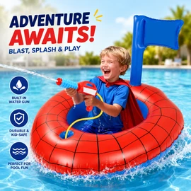 Kids’ Pool Float with Water Gun – Inflatable Ride-On Water Toy for Ages 3–8, Beaches & Summer Pool Games