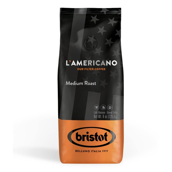 Bristot L‘americano Filter Coffee | Medium Roast Ground Coffee | Filter | 8oz/226.8