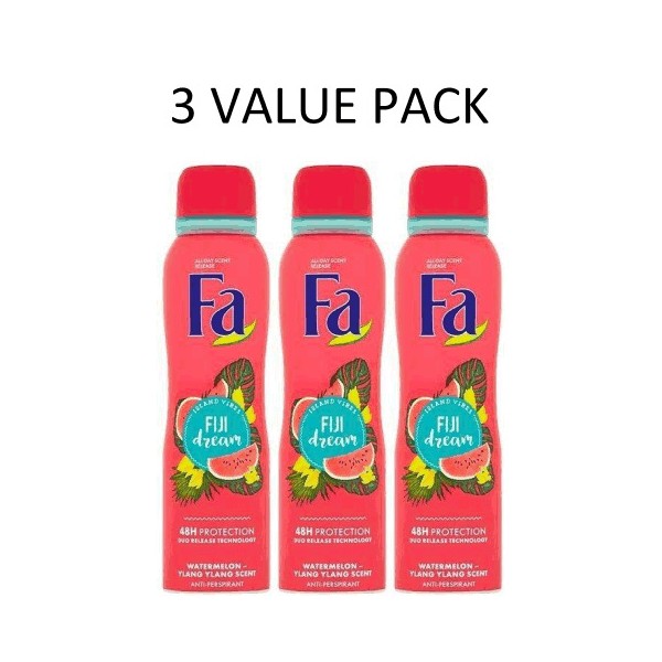 Fa Deodorant Spray Fiji Dreams 6.76 Oz (Pack of 3) From Germany