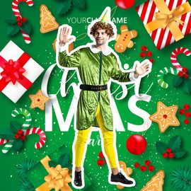 Megartico Christmas Men Elf Santa Helper Green Party Outfits Costume for Adult