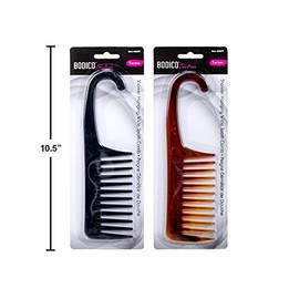 2 pack Hair Shower Combs - Wide Tooth - Dry Wet Gently Detangles Thick Long Hair Durable Salon