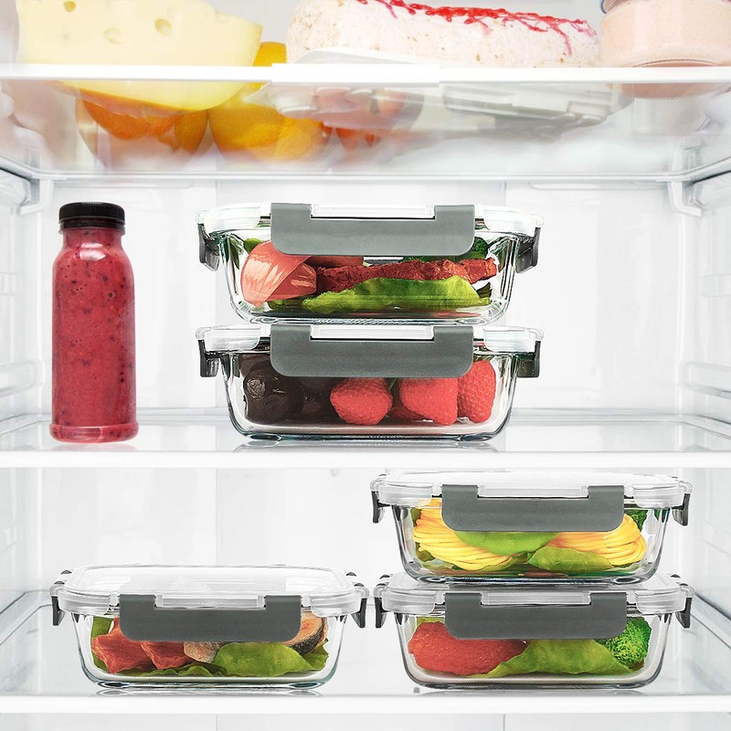 M MCIRCO 10-Pack,22 Oz Glass Meal Prep Containers,Glass Food Storage