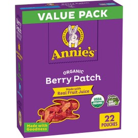 Annie's Organic Berry Patch Bunny Fruit Flavored Snacks, Gluten Free, Value Pack, 22 Pouches, 15.4 oz
