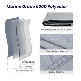 KAKIT 3 4 Bow Bimini Tops for Boats with Mesh Sides Heavy Duty Cover Adjustable 4 Straps Zippered Storage Boot