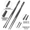 HOTEC Stainless Steel Kitchen Tweezers Tongs, 2 Pcs 12Inch Professional
