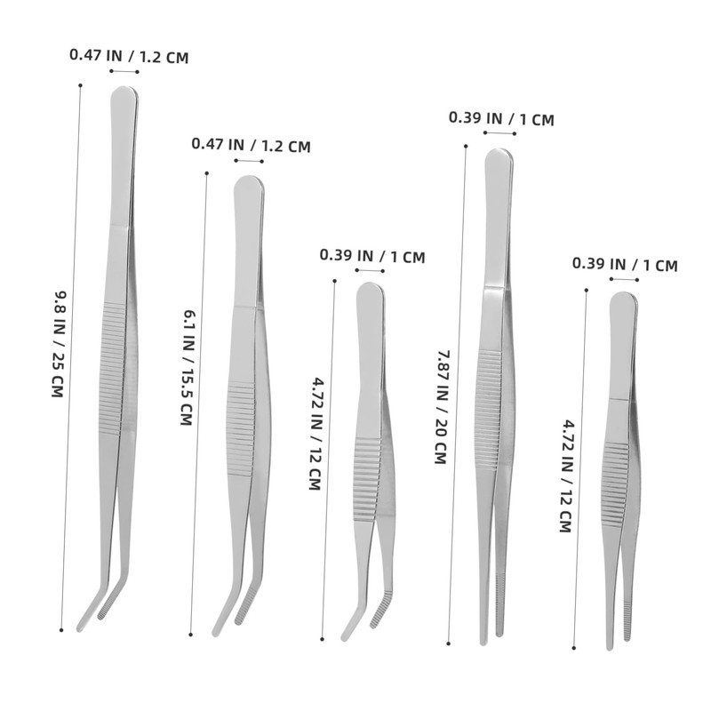 Outanaya 5Pcs Succulent Tweezers Tool Stainless Steel Gardening Tools for