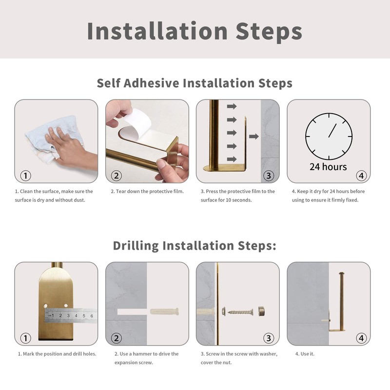 Paper Towel Holder Under Cabinet, OBODING, Self Adhesive or Drilling,
