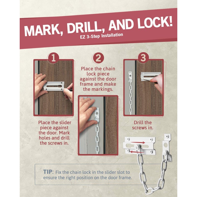 Jack N’ Drill Chain Door Guard with Lock - 2