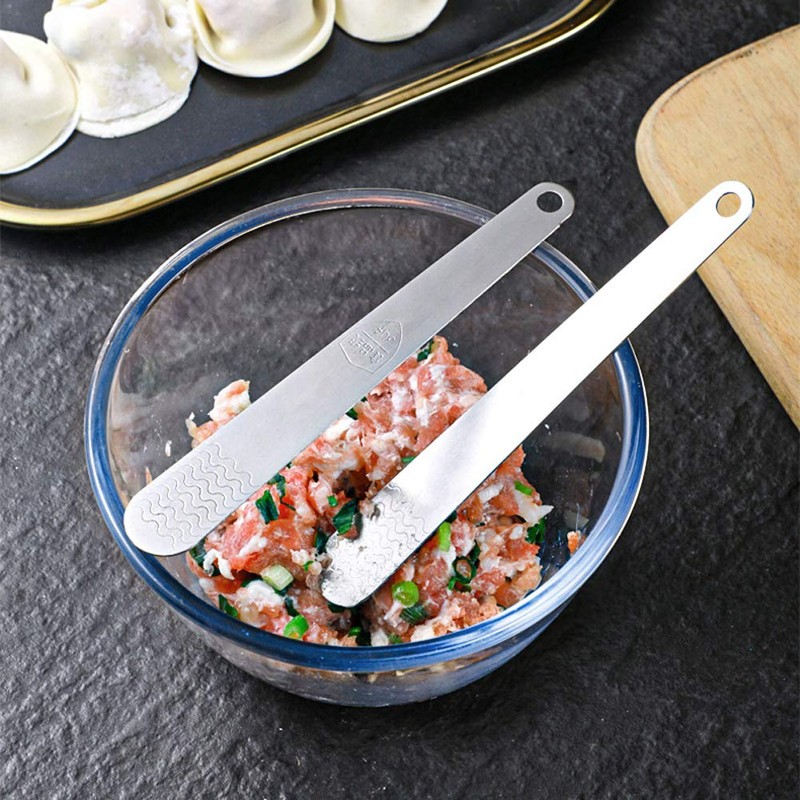 2Pcs Stainless Steel Dumpling Stuffing Spoon Wonton Stuffing Filling Mixing