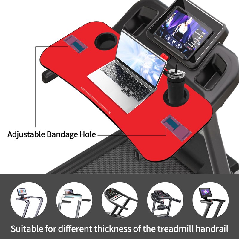 Qsxou Treadmill Desk Attachment, 36 Inches Tread Tray Workstation Handlebars