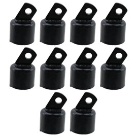 Tighall 1-5/8" Top Rail End for Chain Link Fence, Black Metal Fence Top Rail End Cap for 1-5/8" OD Post/Pipe, Iron Chain Link Fence Parts, Pack of 10