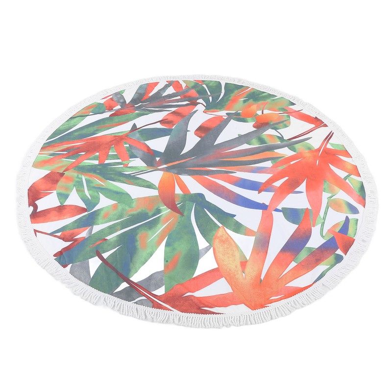 Round Beach Towel Blanket Circular Beach Tassels Blanket Oversized Picnic