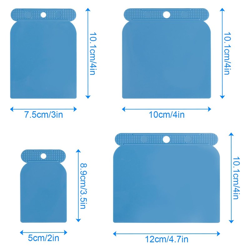Thyonta 4PCS Blue Plastering Putty Scraper Multi-Purpose Plastic Filler and