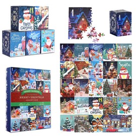 Ajuanbazha Puzzle Advent Calendar 2024, Nativity Scene Puzzle, 1008 Pieces, Christmas Decoration for Christmas Countdown, Christmas Gifts for Adults and Children (B)