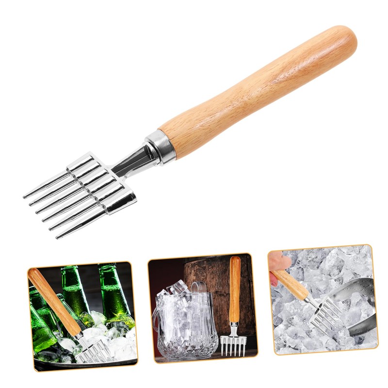 MAGICLULU 4pcs Aluminum Ice with Wood Handle Versatile Ice Tool