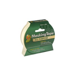 (Cream, 25 mm x 50 m) - Duck All Purpose Masking Tape - 25 mm x 50 m