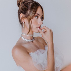 Cubic Zirconia Bridal Wedding Earrings for Brides Crystal Dangle Earrings Rhinestone Crystal Drop Earrings Silver Prom Earrings for Women Jewelry Gifts (B)