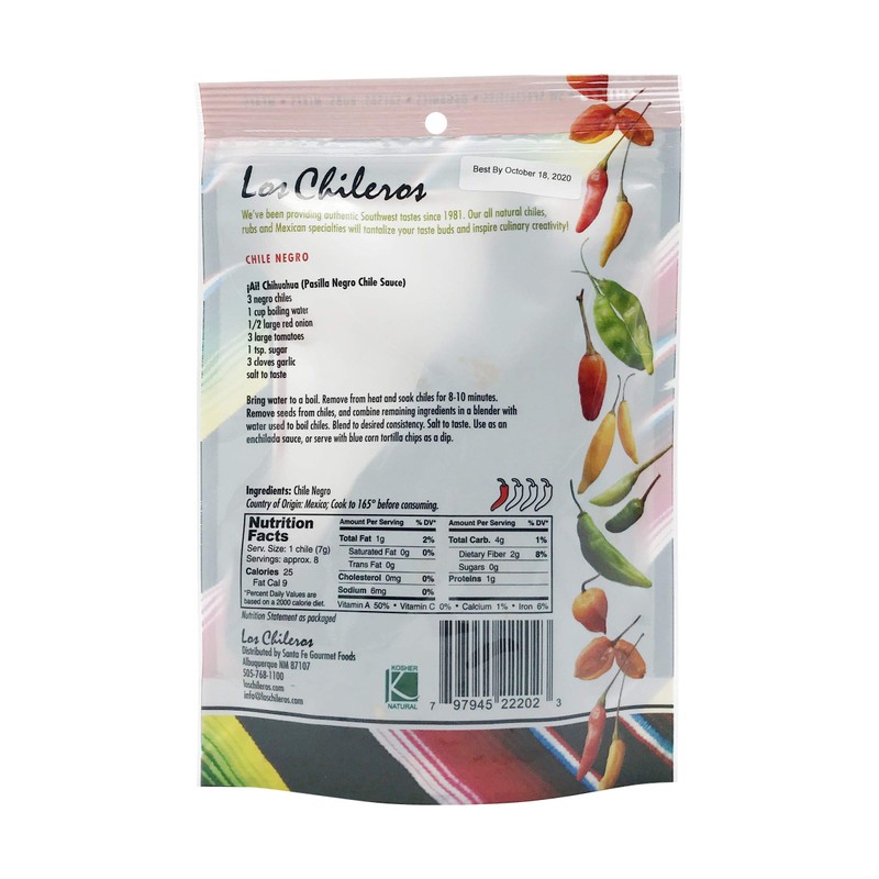 LOS CHILEROS Negro Chile Pods, 2 OZ
