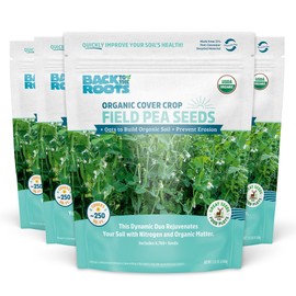 Back to The Roots 100% Organic Field Pea (with Oats) Cover Crop Seeds, Covers ~1000 sq. ft.