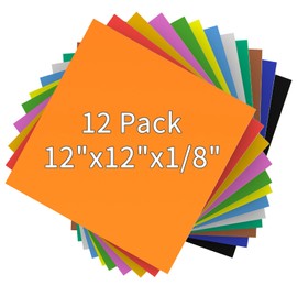 Lovandare 12-Pack Colorful Laser-Cut Plywood Sheets – 12"x12"x1/8" (3mm) Painted Basswood Panels（Acrylic Coating Non-Toxic and odorless） for DIY Arts & Crafts, Decorative Projects, and Model Making