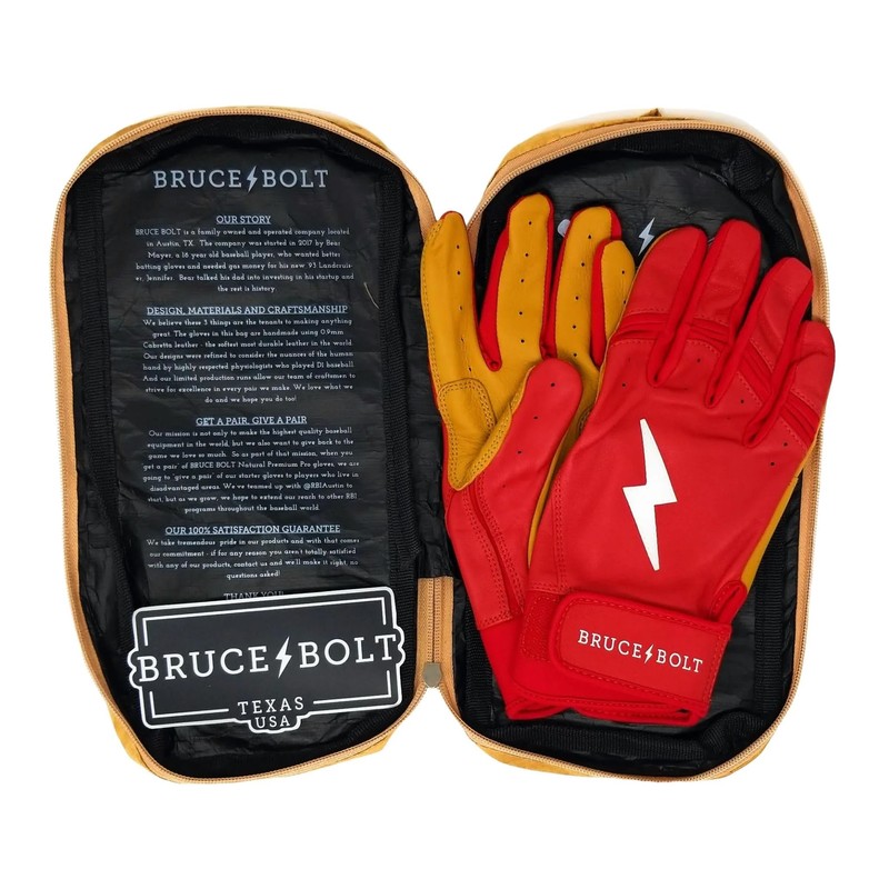 BRUCE BOLT Original Series Short Cuff Red Batting Glove -