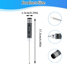 Hexagonal Screwdriver Set, 7 Pieces, 0.9 mm, 1.27 mm, 1.3 mm, 1.5 mm, 2.0 mm, 2.5 mm, 3.0 mm Screwdriver, RC Repair Tool Set, for RC, Robots, Racing Drones