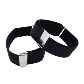 axy Men's Braces with Sleeve Holder Set of 4 Sturdy Clips X Shape Wide 2.5 cm Sleeve Holder Sleeve Band Adjustable and Elastic, black