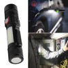 T6+COB Electric Torch Telescopic Zoom Powerful Flashlight Dual Light Sources