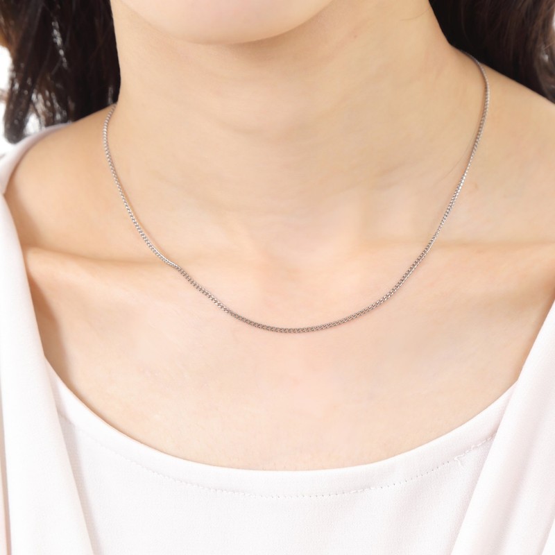 3B Pure Titanium 2 Sided Curb Chain Necklace, 0.06 inch