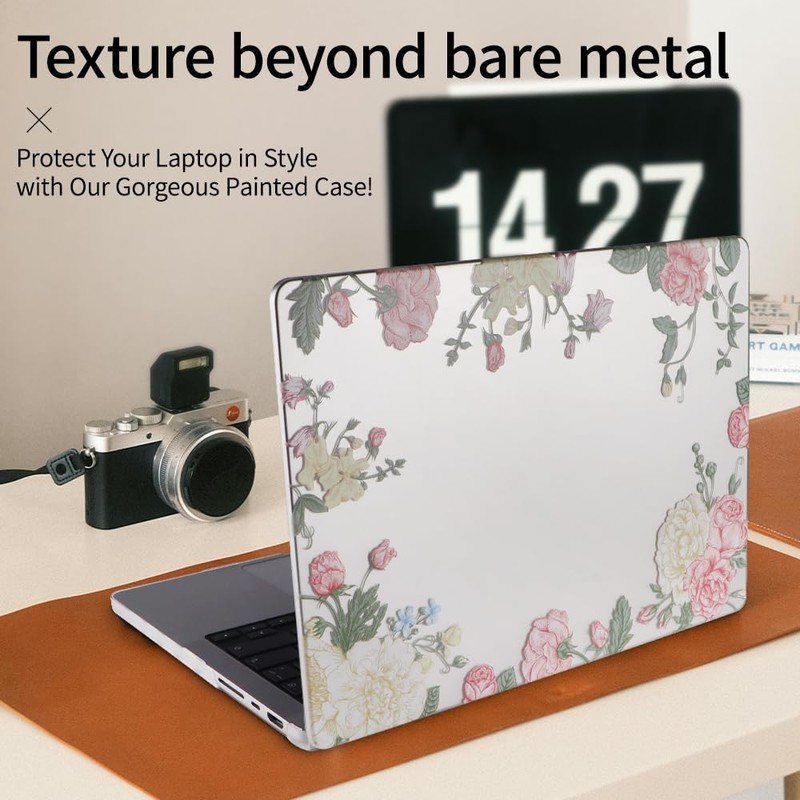 Floral Matte Hard Shell Case for 2026-2021 MacBook Pro 16