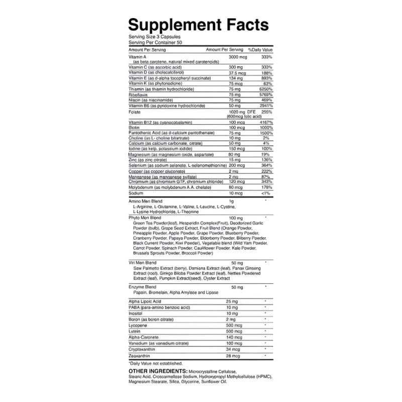 Opti Men Multivitamínico X 150 Tabs. Sabor Sin Sabor
