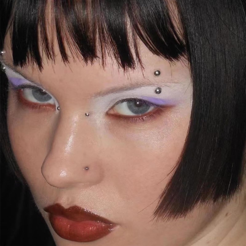 Kinretixia 4 Pieces Lip Studs, Fake Nose Studs, Eyebrow Studs,