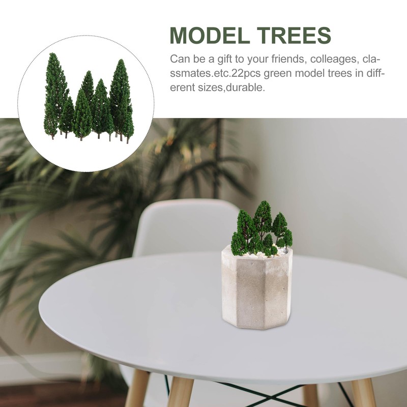 NUOLUX 22pcs Green Mini Tree Set Scenery Architectural Landscape Model