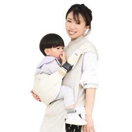 Mughart Baby Sling for Nursery Teachers, 6 - 48 Months, Can Be Used for Both Left and Right Sides, Sling, Side Hip Seat, Storage Bag Included, Easy to Use (Beige)