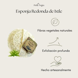 Esponja de Ixtle Exfoliante Natural PERLA NEGRA