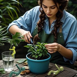 ZAGEVIVIN Plant Propagation Buddy, Plant Breeding Friend, Plant Cutting Holder Plant Support Bud, Plant Support Holder, Cute Plant Support Plant breeding Station or Indoor Garden (3 Colors,6Pcs)